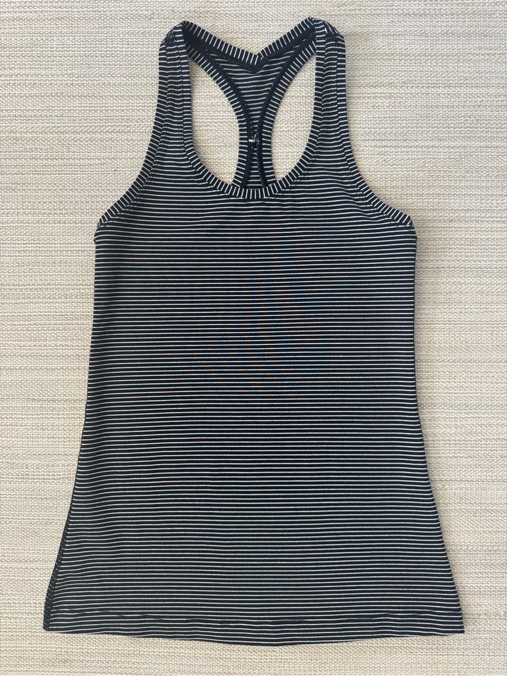 Lululemon Cool Racerback Hype Stripe black white athletic yoga tank top women 6